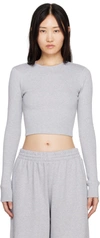 Wardrobe.nyc Gray Hailey Bieber Edition Hb Long Sleeve T-shirt In Grey Marl