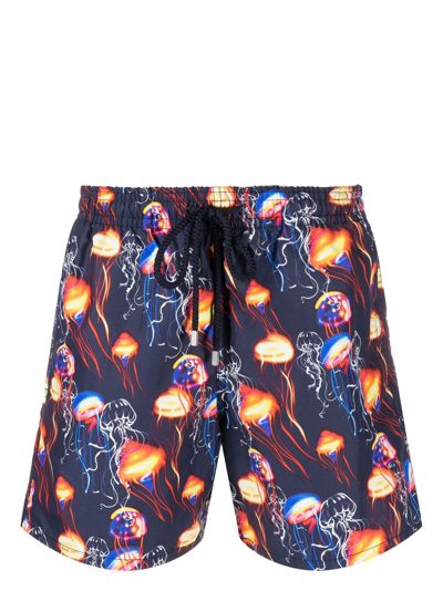 Vilebrequin Moorea Medusa Print Swim Shorts In Bleu Marine