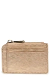 Hobo Kai Leather Card Holder In Golden Taupe