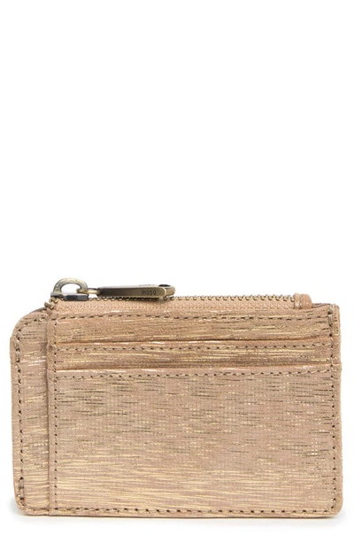 Hobo Kai Leather Card Holder In Golden Taupe