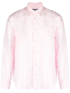 Vilebrequin Caroubis Solid Shirt In Linen In Pink