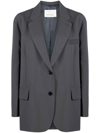 The Frankie Shop Bea Single-breasted Canvas Jacket In Grey
