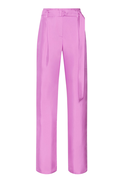 Sally Lapointe Organic Silky Twill High Waisted Belted Pant In Orchid