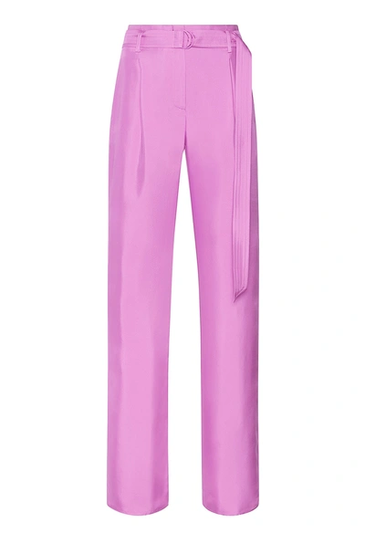 Lapointe Organic Silky Twill High Waisted Belted Pant In Orchid