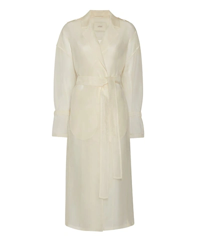 Lapointe Organza Trench In Cream