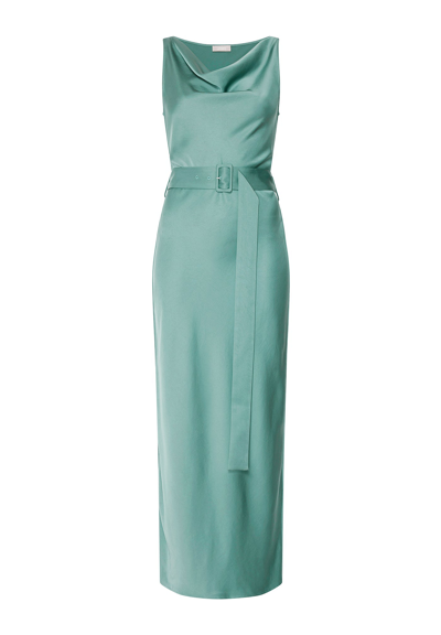 Sally Lapointe Satin Bias Belted Maxi Dress In Sea Green
