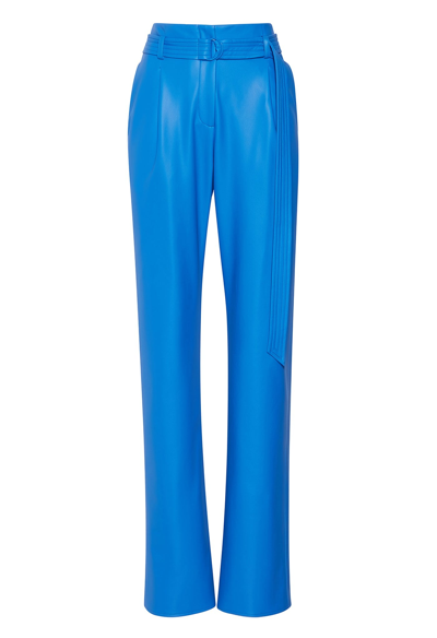 Sally Lapointe Stretch Faux Leather Belted Pant In Astral