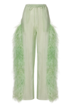 LAPOINTE TEXTURED SHEER CUPRO PANT WITH FEATHERS