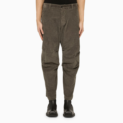Dsquared2 Stretch Cotton Trousers With Patent Effect Details In Grey