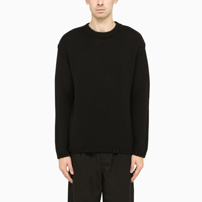 Ten C Black Wool Crew-neck Sweater