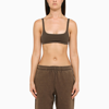 ENTIRE STUDIOS ENTIRE STUDIOS | SHORT BROWN JERSEY TOP,ES2032VI/L_ENTST-BR_323-XS