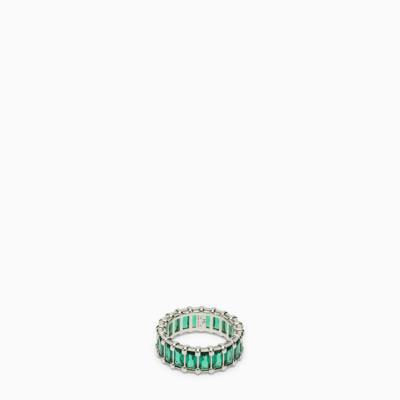 Hatton Labs Sterling Silver Cubic Zirconia Ring In Green