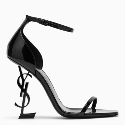 Saint Laurent Black Leather Opyum Sandal