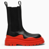 Bottega Veneta Contrasting Sole Leather Chelsea Booties In Red