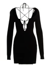 Nensi Dojaka Keyhole Front-split Knitted Mini Dress In Black
