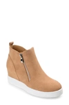 Journee Collection Journee Pennelope Wedge Heel Sneaker In Tan
