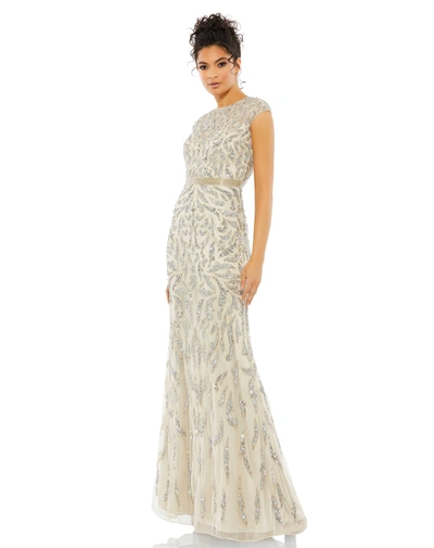 Mac Duggal 5532 In Silver Nude