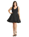 Mac Duggal Sleeveless V Neck Fit & Flare Mini Dress In Black
