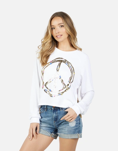 Lauren Moshi Bethany Foil Chain Peace In White