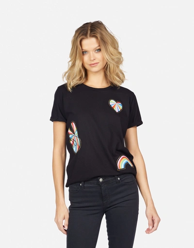 Lauren Moshi Edda Studded Stripe Peace In Black