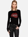 Lauren Moshi Xr Mckinley Xr Crystal Biting Lip In Black