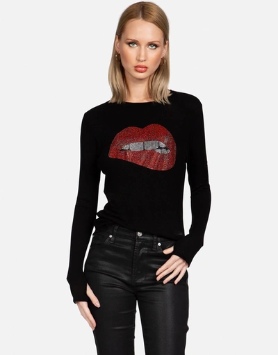 Lauren Moshi Xr Mckinley Xr Crystal Biting Lip In Black