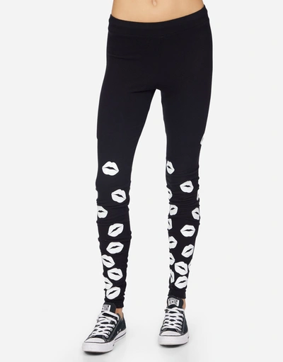 Lauren Moshi Shae White Foil Scattered Lips In Black