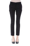 BYBLOS BYBLOS BLACK ACRYLIC JEANS &AMP; WOMEN'S PANT