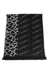 Cavalli Class Black Wool Scarf In Black