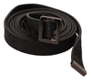 Costume National Black Leather Metal Buckle Waist Belt In Black