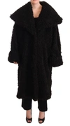 Dolce & Gabbana Black Mohair Fur Cape Trench Coat Jacket In Black