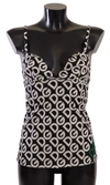 Dolce & Gabbana Black White Logo Print Camisole Top Underwear In Black