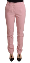 Dolce & Gabbana Pink Women Trouser Virgin Wool Stretch Pants In Pink