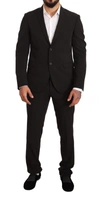 DOMENICO TAGLIENTE DOMENICO TAGLIENTE BLACK POLYESTER SLIM 2 PIECE SET TAGLIENTE MEN'S SUIT