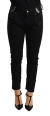 Ermanno Scervino Chic Black Low Waist Skinny Jeans In Black