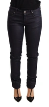 Ermanno Scervino Chic Dark Blue Low Waist Skinny Jeans In Black