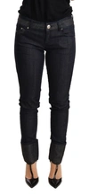 Ermanno Scervino Chic Dark Blue Low Waist Skinny Jeans In Black