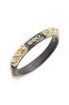 Armenta Women's Old World Sterling Silver, 18k Yellow Gold & Diamond Stacking Ring In Gold