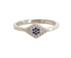 NIALAYA NIALAYA BLUE RED CZ 925 SILVER WOMENS CLEAR RING