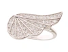 NIALAYA NIALAYA SILVER WOMENS WING CLEAR CZ 925 SILVER RING