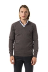 UOMINITALIANI UOMINITALIANI GRAY MERINO WOOL MEN'S SWEATER