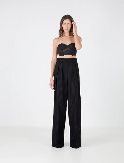 Bcbgmaxazria Aldina Wide-leg Trouser Pant In Black