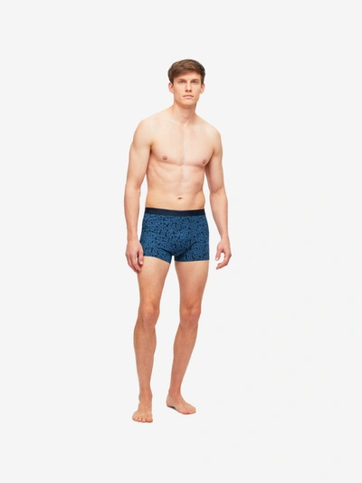 Derek Rose Men's Boxer Briefs Geometric Pima Cotton Stretch Navy