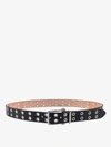 Alexander Mcqueen Twin Skull Leather Thin Belt In Black
