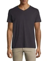 Vince Regular Fit Garment Dyed V-neck T-shirt In Black