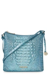 Brahmin Katie Croc Embossed Leather Crossbody Bag In Artic Blue