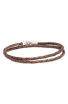 Caputo & Co Braided Leather Bracelet In Brown