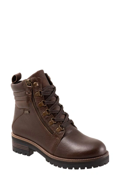 Softwalk Everett Lace-up Boot In Dark Brown Tumbled Leather