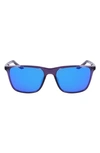 Nike State 55mm Mirrored Square Sunglasses In Canyon Purple/ Violet Mirror
