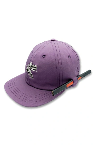 Imperfects Hummingbird Embroidered Director's Baseball Cap<br /> In Purple